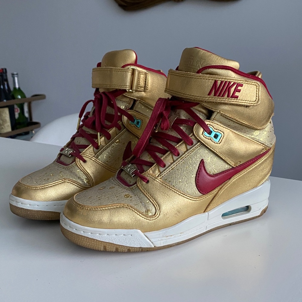 Nike Air Revolution Sky Hi Women's Metallic Gold/Deep Cardinal-Gamma Blue
